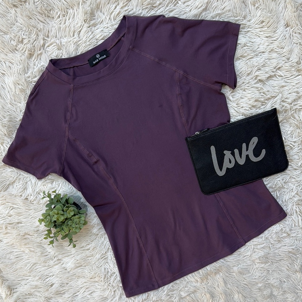 Rae Mode Short Sleeve Athletic Tee 💗 Dark Purple